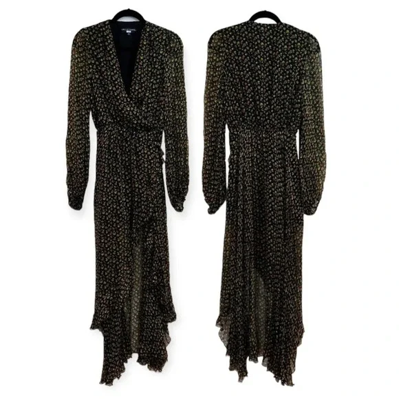 Caroline Constas 100% Silk Vivian Winter Floral V Neck Designer Maxi Dress XS - Picture 2 of 10